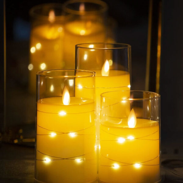Premium Transparent LED Candle with String