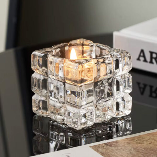 Transparent Crystal Ice Cube Shape LED Candles (Per Pcs)