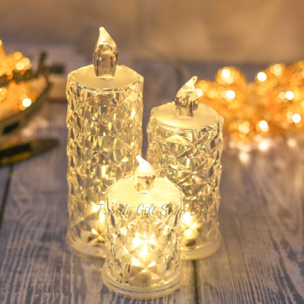 Transparent Crystal LED Candle (3pcs set)